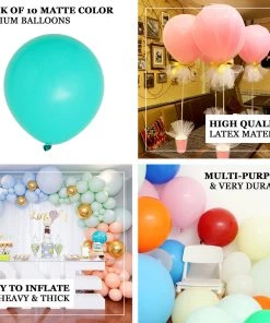HIER_3220 10 Pack | 18" Matte Pastel Mint Helium Or Air Latex Party Balloons Big Event Backdrops & Décor 19 HIER_3220 10 Pack | 18