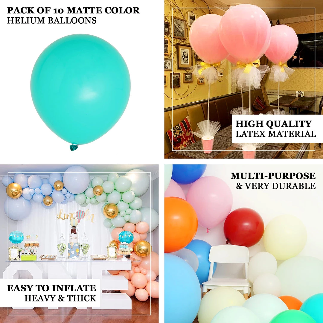 HIER_3220 10 Pack | 18" Matte Pastel Mint Helium Or Air Latex Party Balloons Big Event Backdrops & Décor 4 HIER_3220 10 Pack | 18" Matte Pastel Mint Helium Or Air Latex Party Balloons Big Event Backdrops & Décor
