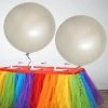 HIER_3220 Big Event Backdrops & Décor 2 Pack | 32" Large Balloons Helium Or Air Latex Balloons Pastel Silver
