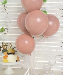 HIER_3220 25 Pack | 10" Matte Dusty Rose Double Stuffed Prepacked Latex Balloons Party Balloons & Accessories