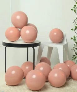HIER_3220 25 Pack | 10" Matte Dusty Rose Double Stuffed Prepacked Latex Balloons Party Balloons & Accessories