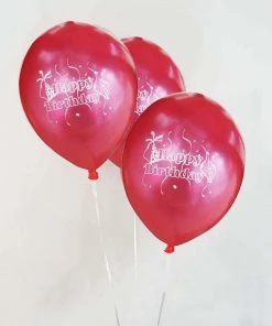 HIER_3200 25 Pack | 12" Shiny Pearl Red Latex Helium, Air Or Water Balloons