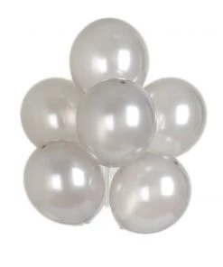 HIER_3220 Big Event Backdrops & Décor 25 Pack | 12" Shiny Pearl Silver Latex Helium, Air Or Water Balloons 14 HIER_3220 Big Event Backdrops & Décor 25 Pack | 12
