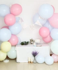 HIER_3230 2 Pack | 8ft White Balloon Column Stand Kit, Pillar Balloon Holders