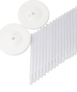HIER_3230 2 Pack | 8ft White Balloon Column Stand Kit, Pillar Balloon Holders