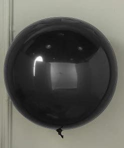 HIER_3240 2 Pack | 18" Shiny Black Reusable UV Protected Sphere Vinyl Balloons Big Event Backdrops & Décor