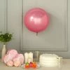HIER_3240 Big Event Backdrops & Décor 2 Pack | 18" Shiny Pink Reusable UV Protected Sphere Vinyl Balloons