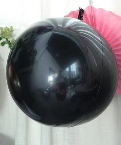 HIER_3240 Big Event Backdrops & Décor 2 Pack | 30" Large Black Reusable UV Protected Sphere Vinyl Balloons
