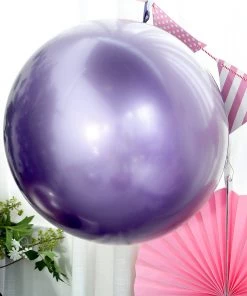 HIER_3240 Big Event Backdrops & Décor 2 Pack | 30" Large Purple Reusable UV Protected Sphere Vinyl Balloons