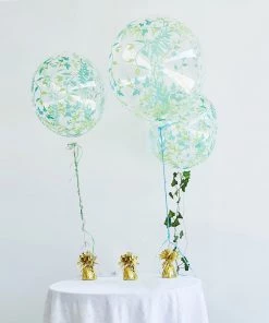 HIER_3230 6 Pack | 5" Metallic Gold Foil Tassel Top Party Balloon Weights, 5.5oz