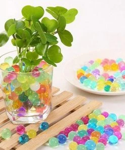 HIER_4830 Chargers & Centerpieces 10g | Large White Nontoxic Jelly Ball Water Bead Vase Fillers