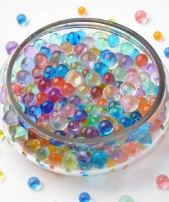 HIER_4830 Chargers & Centerpieces 10g | Large White Nontoxic Jelly Ball Water Bead Vase Fillers