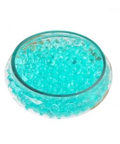 HIER_4830 Chargers & Centerpieces 10g | Large Turquoise Nontoxic Jelly Ball Water Bead Vase Fillers