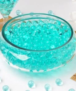 HIER_4830 Chargers & Centerpieces 10g | Large Turquoise Nontoxic Jelly Ball Water Bead Vase Fillers