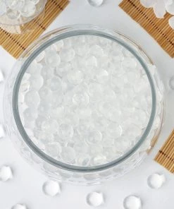 HIER_4830 Chargers & Centerpieces 10g | Large White Nontoxic Jelly Ball Water Bead Vase Fillers