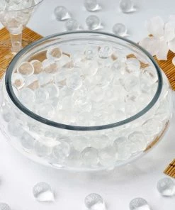 HIER_4830 Chargers & Centerpieces 10g | Large White Nontoxic Jelly Ball Water Bead Vase Fillers