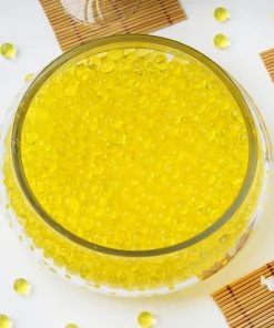HIER_4830 Chargers & Centerpieces 10g | Large Yellow Nontoxic Jelly Ball Water Bead Vase Fillers