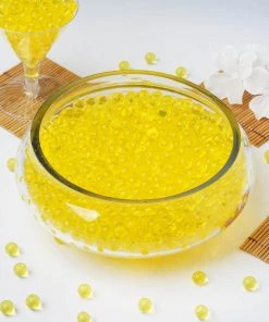 HIER_4830 Chargers & Centerpieces 10g | Large Yellow Nontoxic Jelly Ball Water Bead Vase Fillers