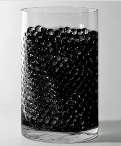 HIER_4830 Chargers & Centerpieces 200-250 Pcs | Small Black Nontoxic Jelly Ball Water Bead Vase Fillers