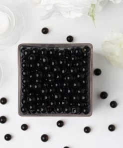 HIER_4830 Chargers & Centerpieces 200-250 Pcs | Small Black Nontoxic Jelly Ball Water Bead Vase Fillers