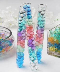 HIER_4830 Chargers & Centerpieces 200-250 Pcs | Small Black Nontoxic Jelly Ball Water Bead Vase Fillers