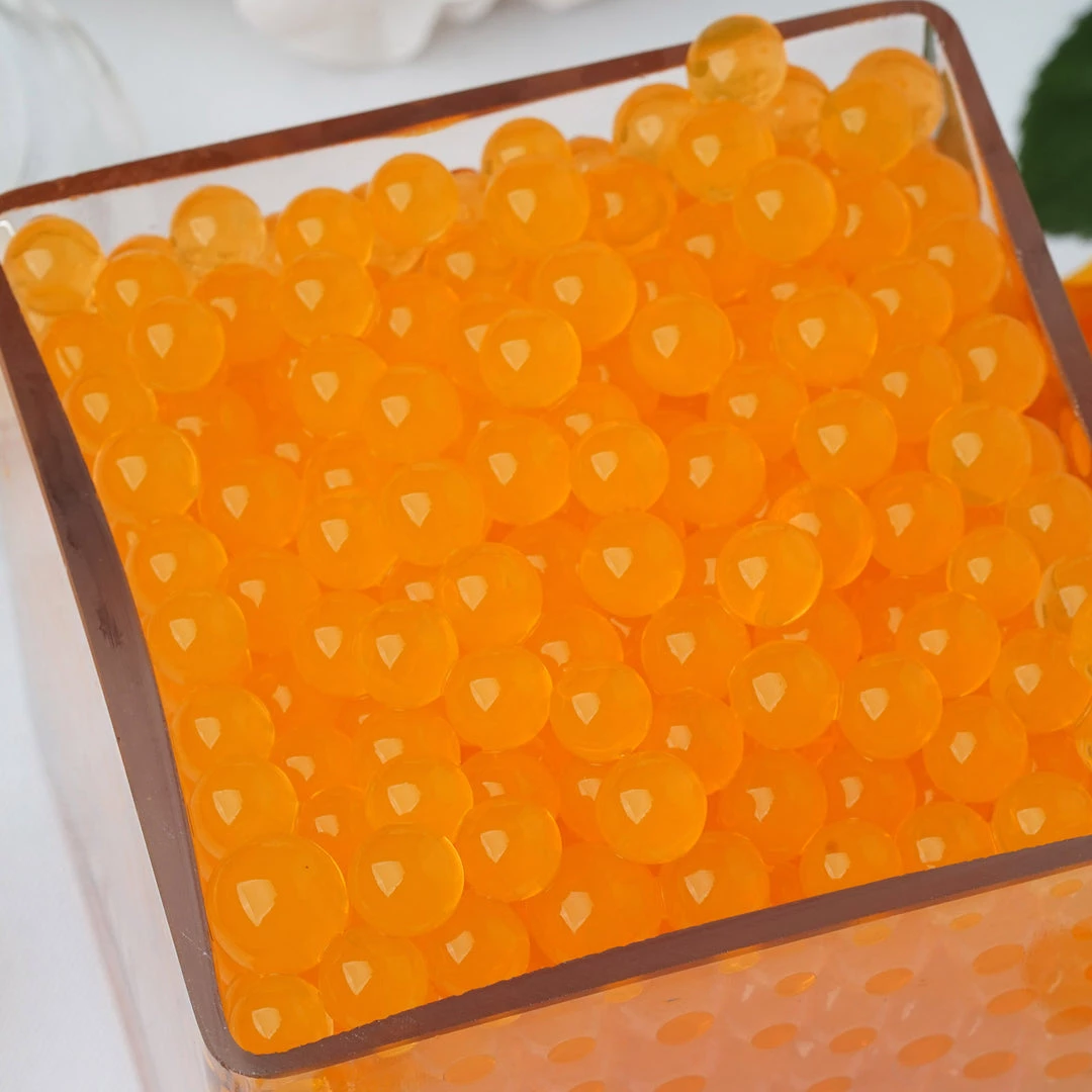 Tableclothsfactory 200-250 Pcs | Small Orange Nontoxic Jelly Ball Water Bead Vase Filler Chargers & Centerpieces 2 Tableclothsfactory 200-250 Pcs | Small Orange Nontoxic Jelly Ball Water Bead Vase Filler Chargers & Centerpieces