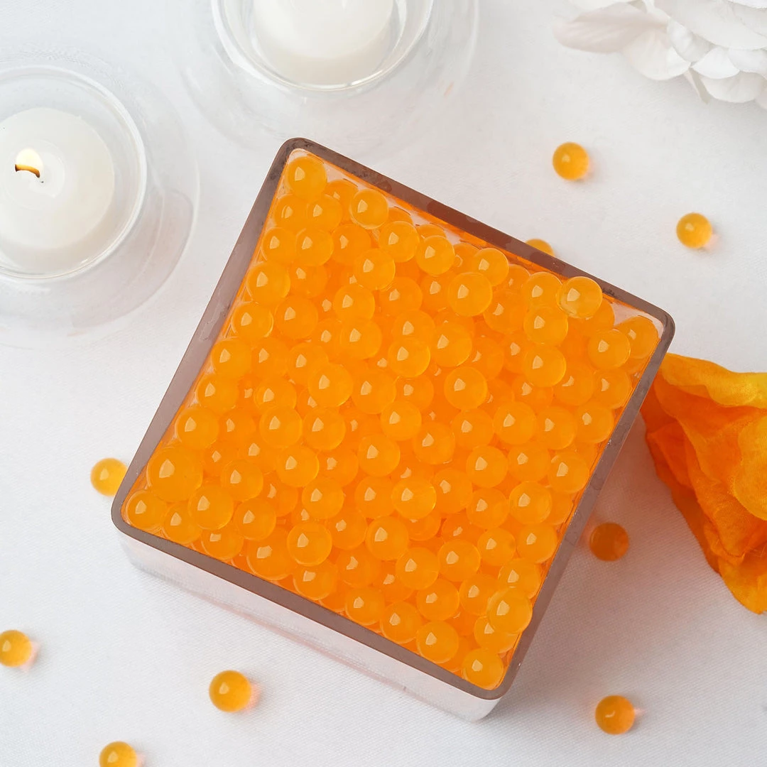 Tableclothsfactory 200-250 Pcs | Small Orange Nontoxic Jelly Ball Water Bead Vase Filler Chargers & Centerpieces 7 Tableclothsfactory 200-250 Pcs | Small Orange Nontoxic Jelly Ball Water Bead Vase Filler Chargers & Centerpieces