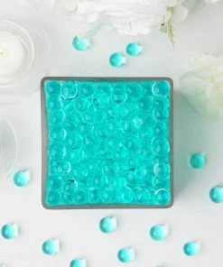 Tableclothsfactory 200-250 Pcs | Small Turquoise Safe Jelly Ball Water Bead Vase Fillers Chargers & Centerpieces