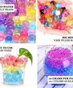 HIER_4830 Chargers & Centerpieces 10g | Large White Nontoxic Jelly Ball Water Bead Vase Fillers