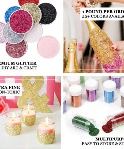 HIER_5110 Chargers & Centerpieces 1 Lb Bottle | Nontoxic Sage Green DIY Arts & Crafts Extra Fine Glitter