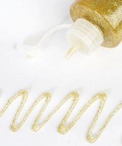 HIER_5170 4 Oz | Metallic Gold Arts & Crafts Glitter Glue, DIY Sensory Bottle Chargers & Centerpieces