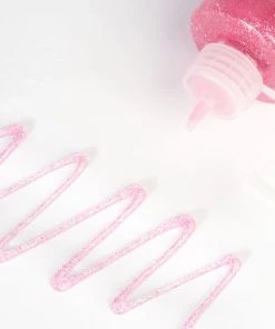 HIER_5170 4 Oz | Metallic Pink Arts & Crafts Glitter Glue, DIY Sensory Bottle Chargers & Centerpieces