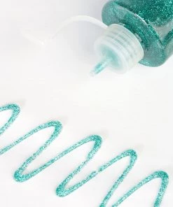 HIER_5170 Chargers & Centerpieces 4 Oz | Metallic Turquoise Art & Craft Glitter Glue, DIY Sensory Bottle