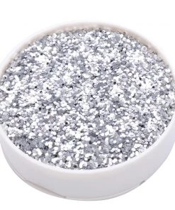 HIER_5170 1 Lb Bottle | Metallic Silver DIY Arts & Craft Chunky Confetti Glitter