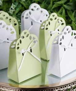 HIER_5310 100 Pack | Chocolate Brown Sacchetto Gift Box Wedding Candy Favor Bag Tabletop Decor