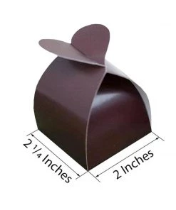 HIER_5310 100 Pack | Chocolate Heart Shaped Twist Top Wedding Favor Gift Boxes Chargers & Centerpieces