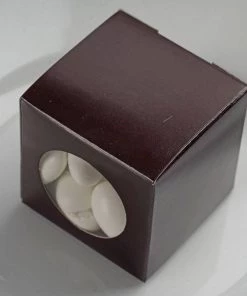 HIER_5310 Chargers & Centerpieces 100 Pack | 2" Chocolate Candy Treat Favor Boxes DIY Cardstock Gift Box