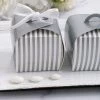 HIER_5310 10 Pack | 3.5" Silver/White Striped Cupcake Candy Treat Gift Boxes - Clearance SALE Chargers & Centerpieces