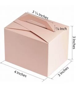 HIER_5310 Chargers & Centerpieces 100 Pack | 4"x3"x3" Blush/Rose Gold Tote Party Favor Candy Gift Boxes 13 HIER_5310 Chargers & Centerpieces 100 Pack | 4