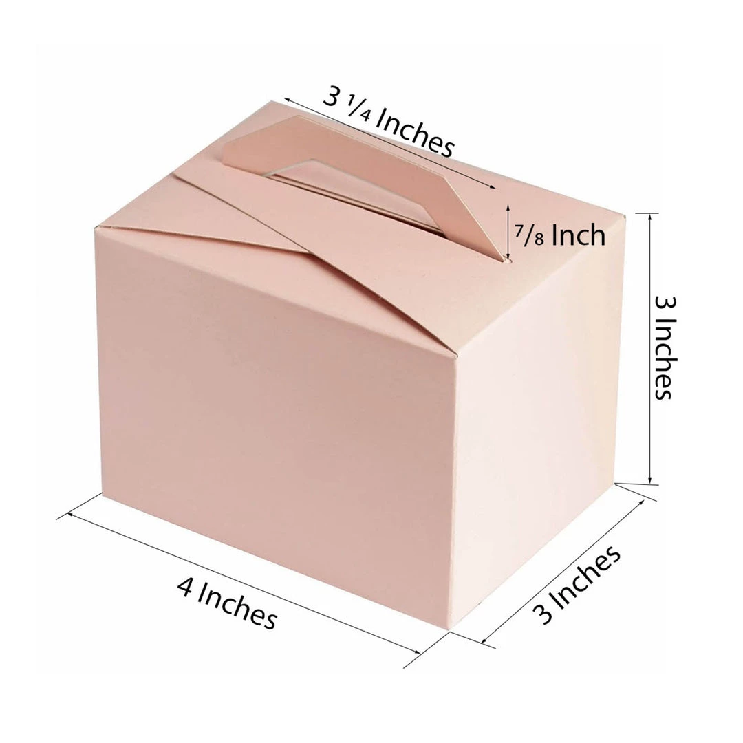 HIER_5310 Chargers & Centerpieces 100 Pack | 4"x3"x3" Blush/Rose Gold Tote Party Favor Candy Gift Boxes 3 HIER_5310 Chargers & Centerpieces 100 Pack | 4"x3"x3" Blush/Rose Gold Tote Party Favor Candy Gift Boxes