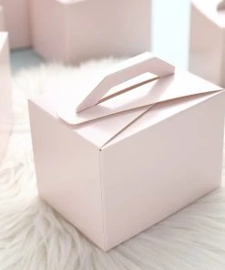 HIER_5310 Chargers & Centerpieces 100 Pack | 4"x3"x3" Blush/Rose Gold Tote Party Favor Candy Gift Boxes 19 HIER_5310 Chargers & Centerpieces 100 Pack | 4