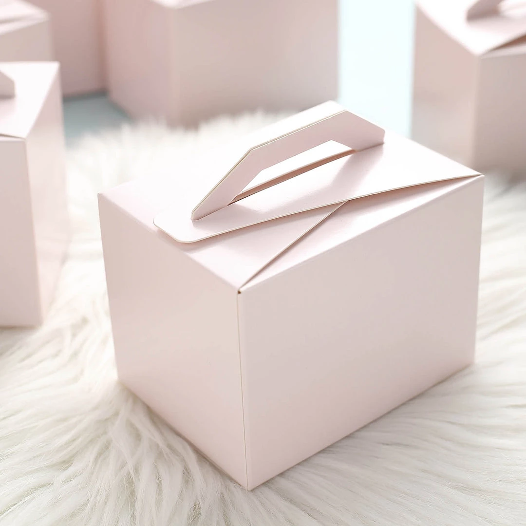 HIER_5310 Chargers & Centerpieces 100 Pack | 4"x3"x3" Blush/Rose Gold Tote Party Favor Candy Gift Boxes 9 HIER_5310 Chargers & Centerpieces 100 Pack | 4"x3"x3" Blush/Rose Gold Tote Party Favor Candy Gift Boxes