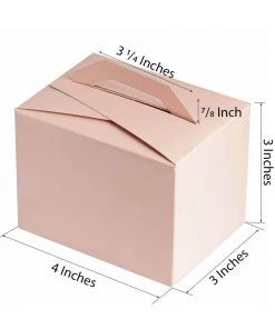 HIER_5310 100 Pack | 4"x3"x3" Chocolate Brown Tote Party Favor Candy Gift Boxes 8 HIER_5310 100 Pack | 4