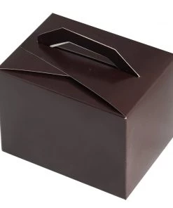 HIER_5310 100 Pack | 4"x3"x3" Chocolate Brown Tote Party Favor Candy Gift Boxes 11 HIER_5310 100 Pack | 4