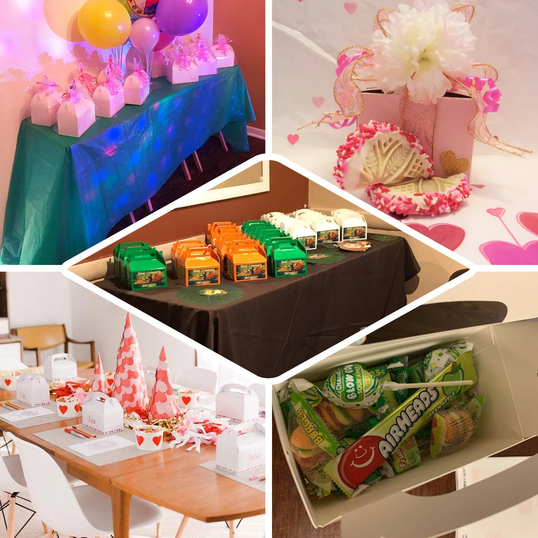 HIER_5310 Chargers & Centerpieces 100 Pack | 4"x3"x3" Blush/Rose Gold Tote Party Favor Candy Gift Boxes 5 HIER_5310 Chargers & Centerpieces 100 Pack | 4"x3"x3" Blush/Rose Gold Tote Party Favor Candy Gift Boxes