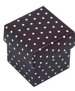 HIER_5310 100 Pack | 2" Chocolate/White Polka Dot Party Favor Candy Gift Boxes Chargers & Centerpieces
