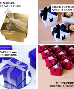 HIER_5310 100 Pack | 2" Blue/White Polka Dot Party Favor Candy Gift Boxes & Lids 8 HIER_5310 100 Pack | 2