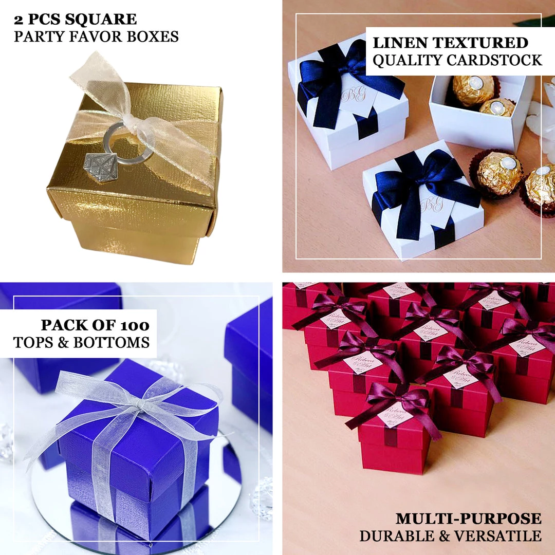 HIER_5310 100 Pack | 2" Blue/White Polka Dot Party Favor Candy Gift Boxes & Lids 3 HIER_5310 100 Pack | 2" Blue/White Polka Dot Party Favor Candy Gift Boxes & Lids