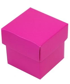 HIER_5310 Chargers & Centerpieces 100 Pack | 2" Fuchsia Party Favor Candy Gift Boxes & Lids - Clearance SALE