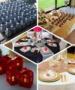 HIER_5310 Tabletop Decor 25 Pack | White Butterfly Top Laser Cut Lace Favor Candy Gift Boxes